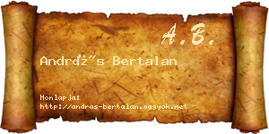 András Bertalan névjegykártya