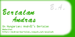 bertalan andras business card